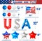 272 pcs 4th of July Birthday Party decorations,16 Tableware Sets,“USA” Balloons, Paper Plates, Patriotic Party Decorations, Independence Day Party Decoration, Tablecloth, Flag